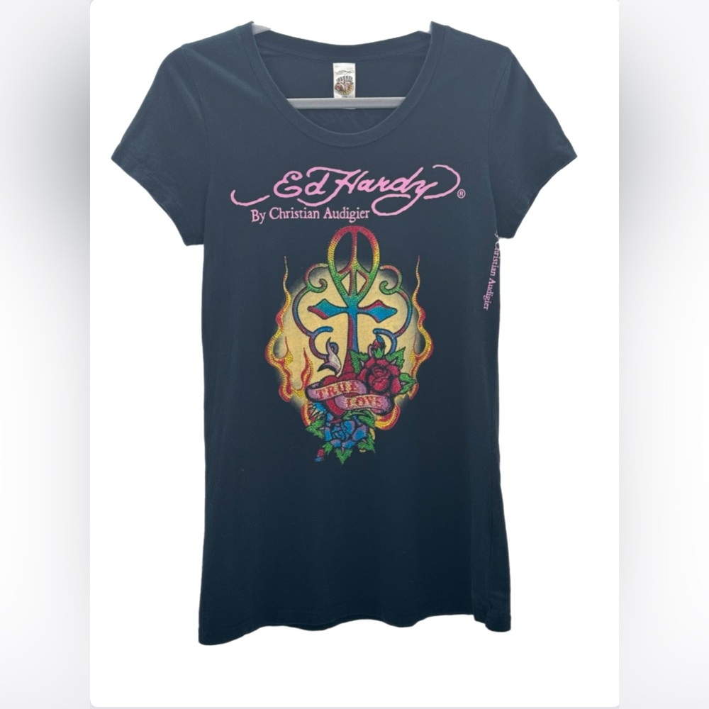 ED HARDY Y2k Vintage “True Love” L Tee Women